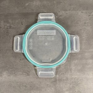 Snapware Replacement Lid 6in Round Clear Teal Airtight Leakproof Locking Tab